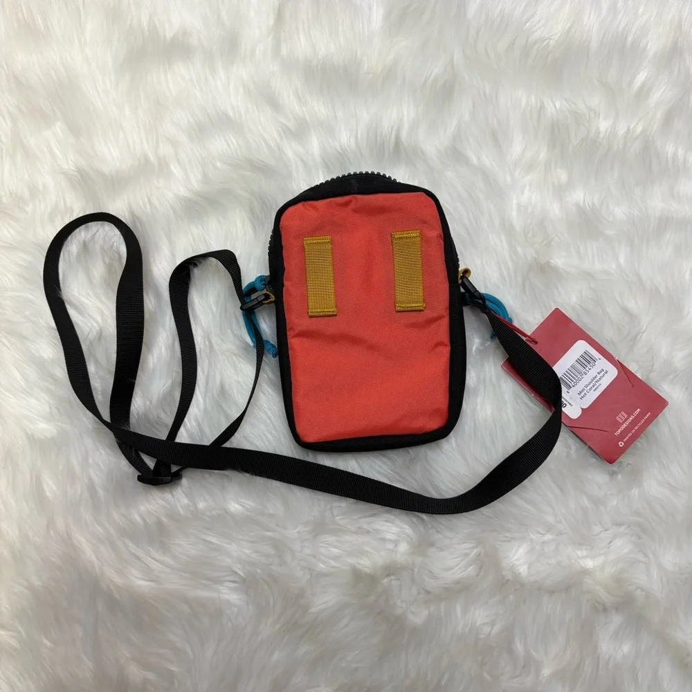 Topo Designs Red and Black color block Messenger shoulder Bag NWT